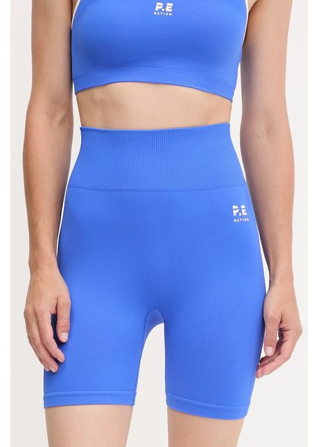 P.E Nation pantaloni scurți de antrenament Restore Seamless culoarea negru, uni, high waist, 243S296