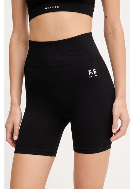 P.E Nation pantaloni scurți de antrenament Restore Seamless culoarea negru, uni, high waist, 243S296