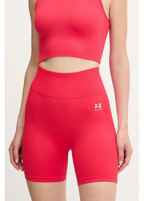 P.E Nation pantaloni scurți de antrenament Restore Seamless culoarea negru, uni, high waist, 243S296