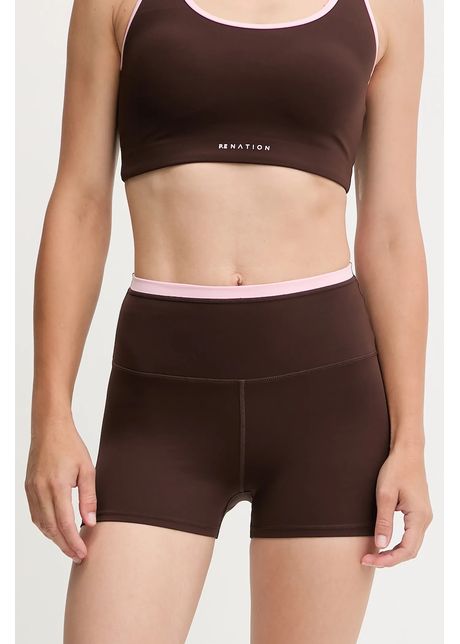 P.E Nation pantaloni scurți Vita culoarea verde, cu imprimeu, high waist, 243S432