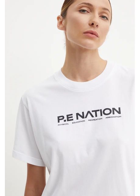 P e nation tricou din bumbac aero ss tee femei culoarea alb 243t329