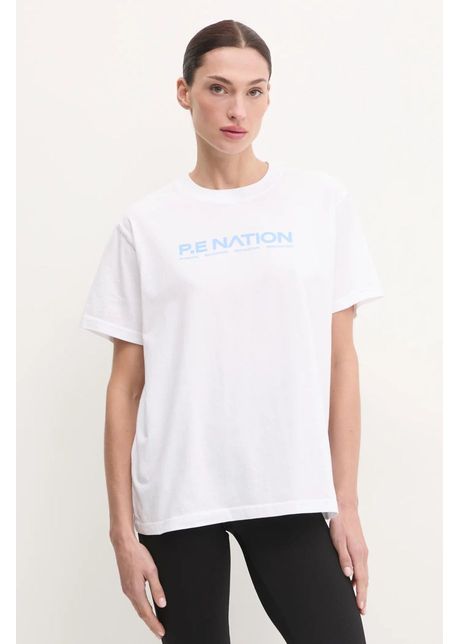 P e nation tricou din bumbac aero ss tee femei culoarea alb 243t329