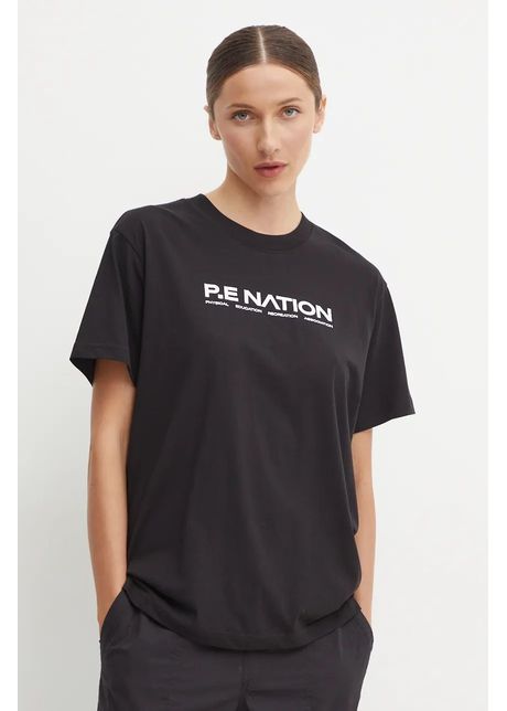 P e nation tricou din bumbac aero ss tee femei culoarea negru 243t329