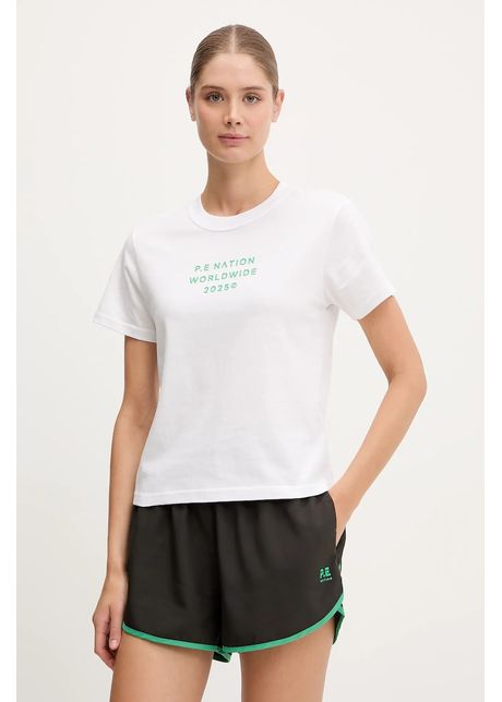 P e nation tricou din bumbac compact culoarea alb 252t158