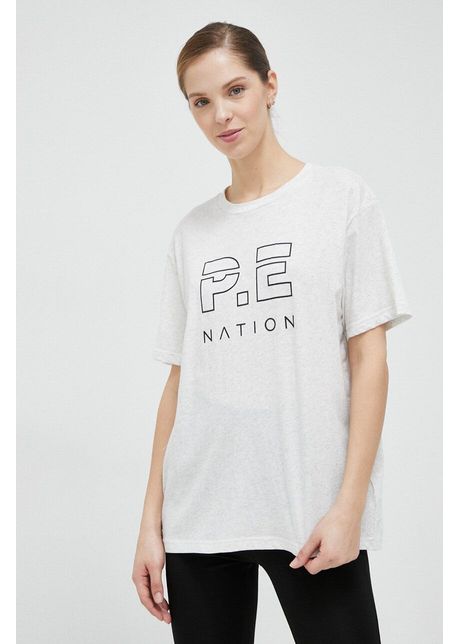 P e nation tricou din bumbac culoarea gri