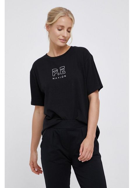 P e nation tricou din bumbac culoarea negru