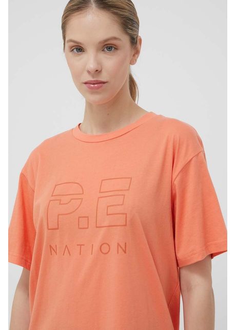 P e nation tricou din bumbac culoarea portocaliu