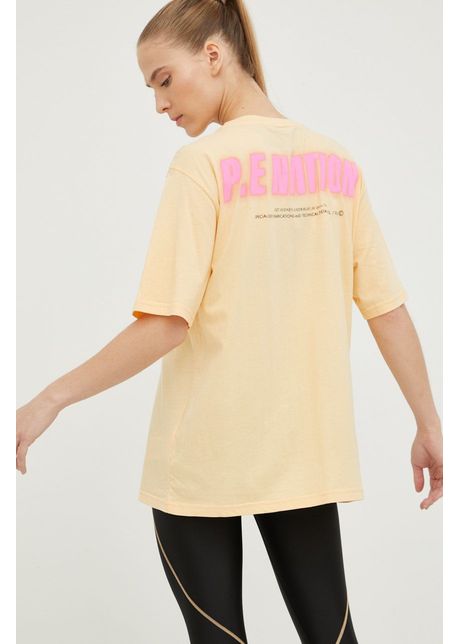 P e nation tricou din bumbac culoarea portocaliu