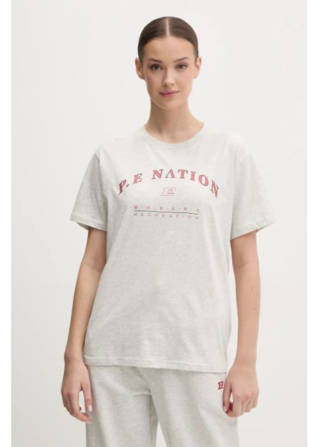 P e nation tricou din bumbac liberation femei culoarea gri 251t189