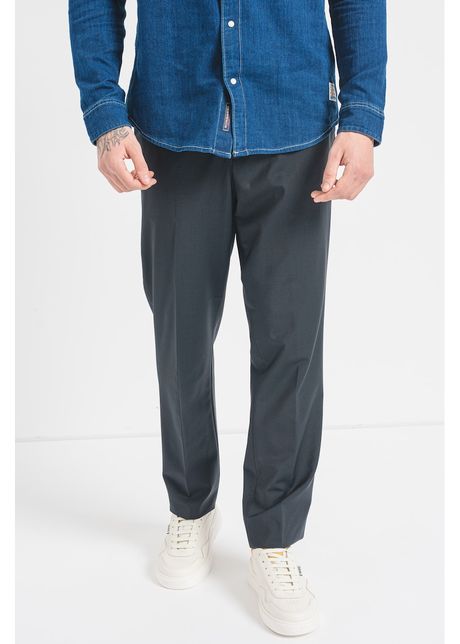 Pantaloni eleganti slim fit din amestec de lana