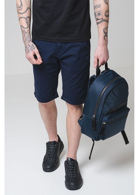 Pantaloni scurti din amestec de bumbac cu model uni