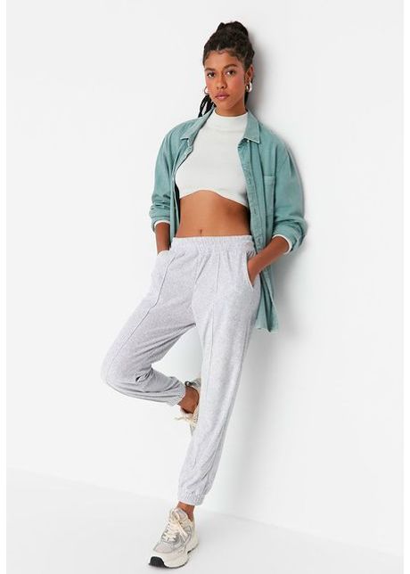Pantaloni trening dama gri hard work