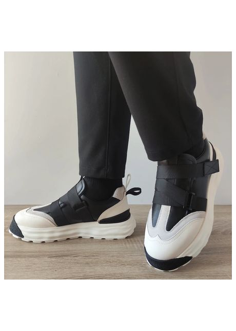 Pantofi barbati 8326 negri off white black off white