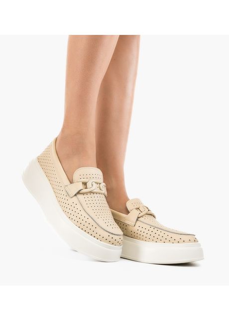 Pantofi casual lezzer bej