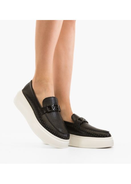 Pantofi casual lezzer negri
