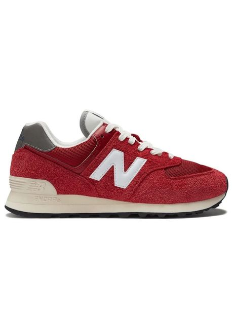 Pantofi sport barbati 574 piele naturala textil rosu alb
