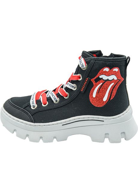 Pantofi sport femei skechers street x the rolling stones roadies surge 177967 bkrd