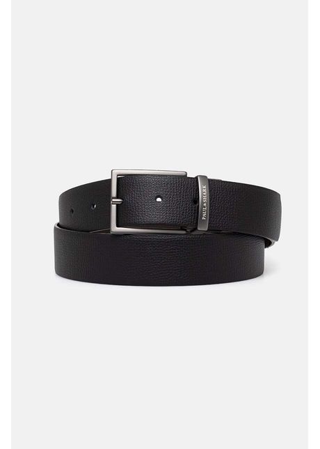 Paul shark curea de piele cu doua fete barbati culoarea negru 14316024