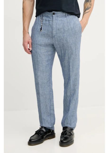 Paul shark pantaloni din in barbati culoarea albastru marin mulata 25414041