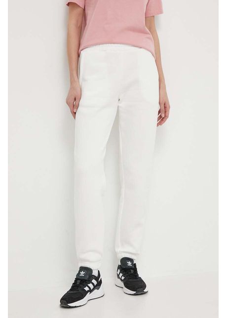 Peak performance pantaloni de trening culoarea alb neted