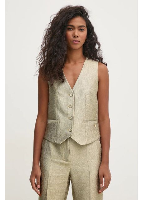 Pedro del hierro vest culoarea auriu un singur r nd de nasturi 7318944