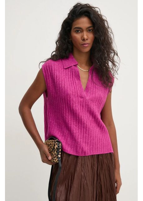 Pedro del hierro vesta din amestec de lana culoarea violet light 5508907