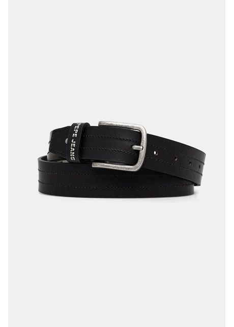 Pepe jeans curea de piele elmer belt barbati culoarea negru pm021029