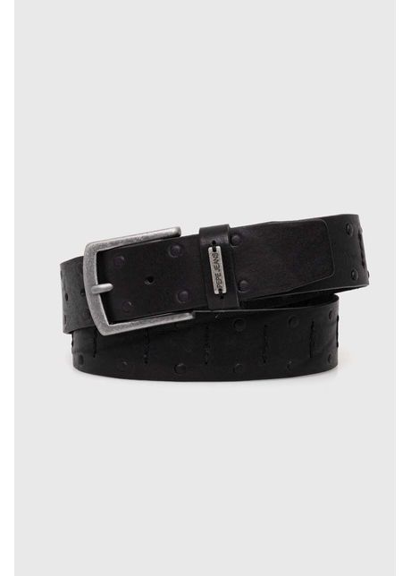 Pepe jeans curea de piele kent belt barbati culoarea negru pm021030