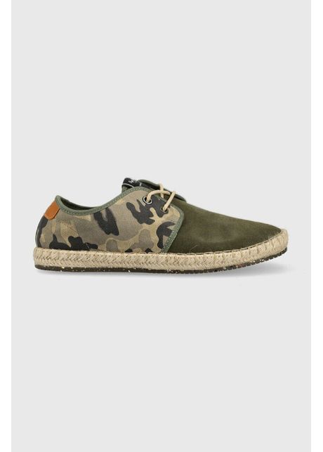 Pepe jeans espadrile din piele intoarsa tourist culoarea verde pms10315