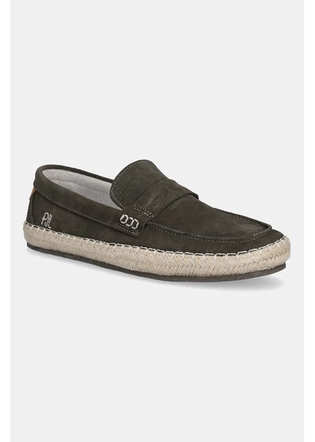 Pepe jeans espadrile din piele ntoars tourist coast culoarea verde pms10337