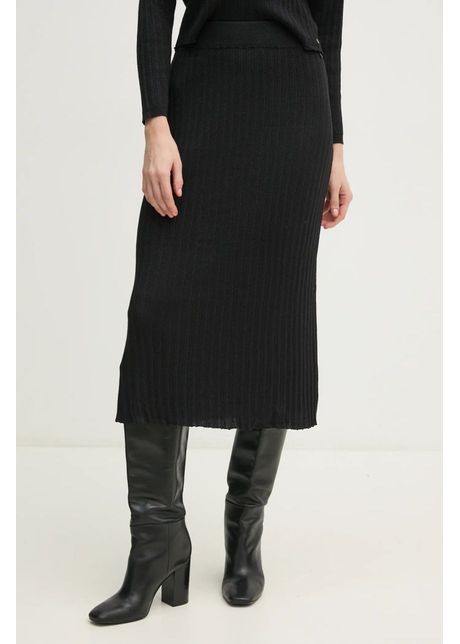 Pepe jeans fusta nicole skirt culoarea negru midi drept pl901174