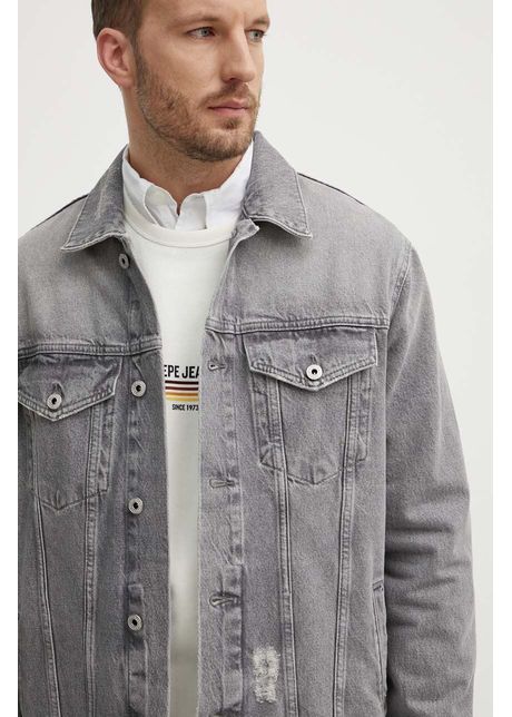 Pepe jeans geac din denim relaxed jacket b rba i culoarea gri de tranzi ie pm402972ui3