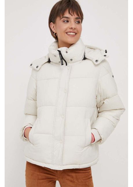 Pepe jeans geaca morgan femei culoarea bej de iarna