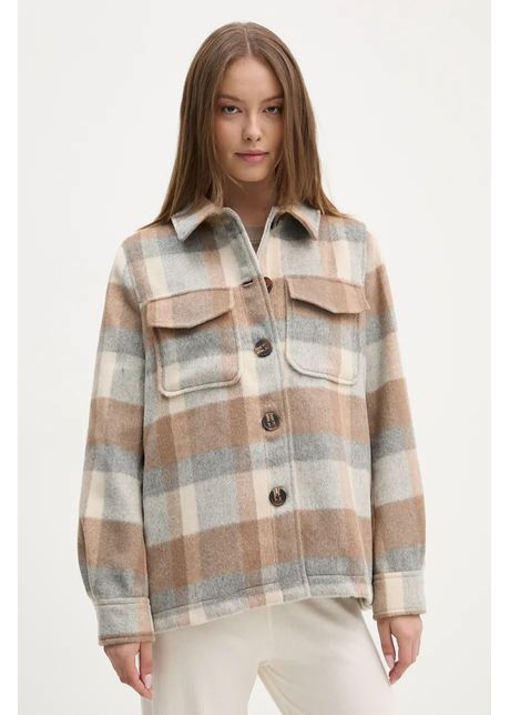 Pepe jeans jachet c ma din amestec de l n cameron culoarea gri de tranzitie pl402461