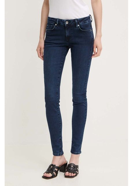 Pepe jeans jeansi skinny jeans lw femei culoarea albastru marin pl204583cu2