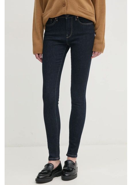 Pepe jeans jeansi skinny jeans mw regent femei culoarea albastru marin pl204728bc1