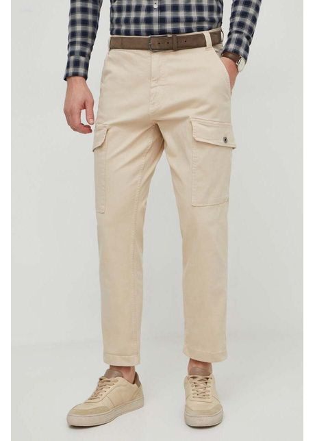 Pepe jeans pantaloni barbati culoarea bej cu fason cargo