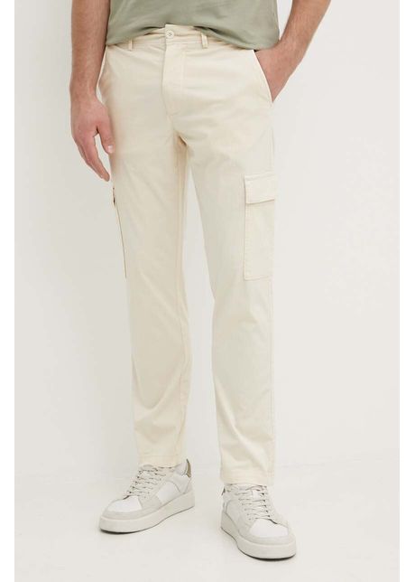 Pepe jeans pantaloni slim cargo poplin barbati culoarea bej cu fason cargo pm211770