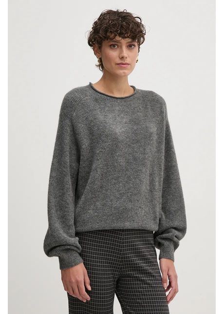 Pepe jeans pulover din amestec de lana irma crew neck femei culoarea gri light pl702192