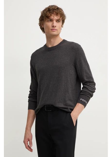 Pepe jeans pulover din amestec de lana new andre crew neck barbati culoarea gri light pm702469