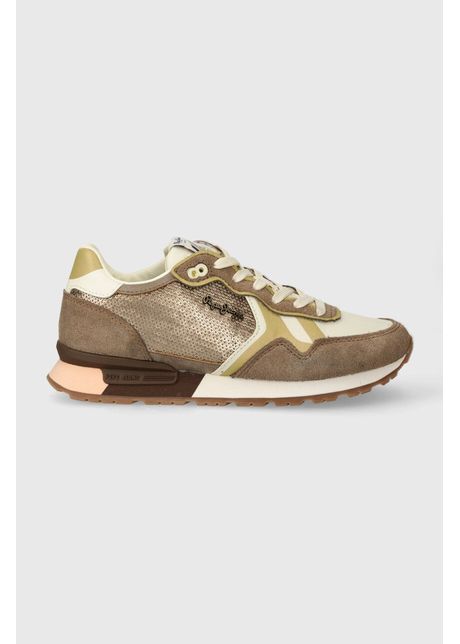Pepe jeans sneakers pls40009 culoarea bej brit sequins w