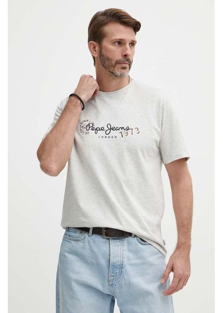 Pepe Jeans tricou CAMILLE barbati, culoarea gri, cu imprimeu, PM509373