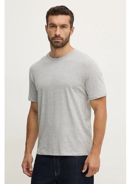 Pepe Jeans tricou din bumbac Connor barbati, culoarea gri, neted, PM509206