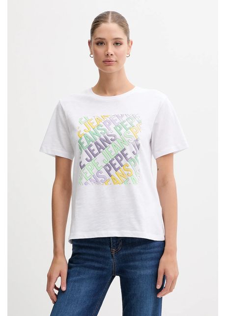 Pepe jeans tricou din bumbac culoarea alb pl506108