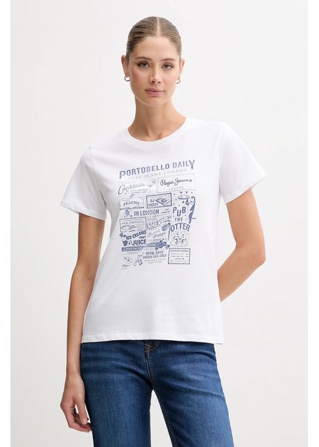 Pepe jeans tricou din bumbac culoarea alb pl506119