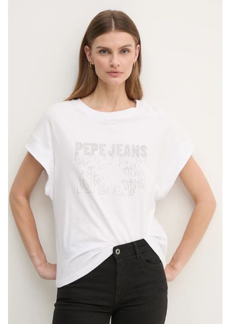 Pepe jeans tricou din bumbac lira femei culoarea alb pl505996