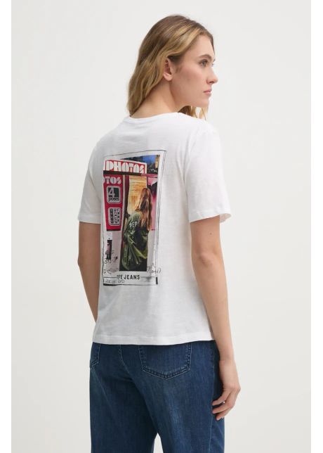Pepe jeans tricou din bumbac rei femei culoarea alb pl506038