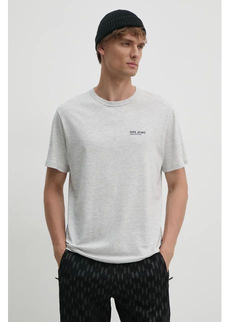 Pepe jeans tricou din bumbac sam tee barbati culoarea gri cu imprimeu pm509433