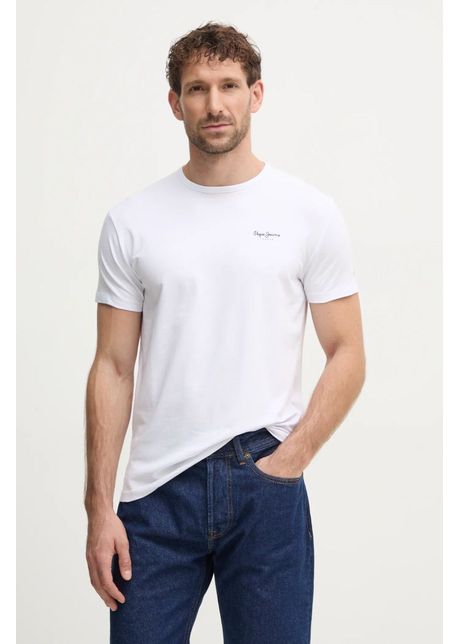 Pepe jeans tricou original basic culoarea alb cu imprimeu