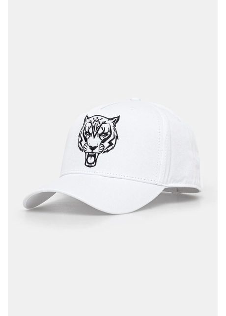 Plein sport apc de baseball din bumbac culoarea alb cu imprimeu aada uac0609 ste003n